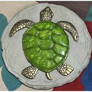Spoontiques Garden Turtle Stepping Stone Decorative Stone Green/Gold